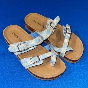 Steve Madden Kids Light Blue Patterned Sandals